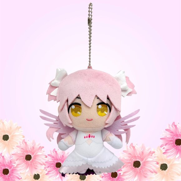 Puella Magi Madoka Magica Tomoe Mami Kaname Madoka Sakura  NEW BANDAI Puella Magi Madoka Magica Chibi V2 Madoka Kaname Angel Plush Keychain